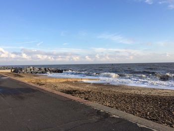 Scenic view of beach against sky