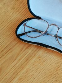 High angle view of sunglasses on table