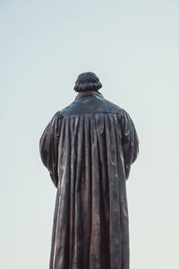 Low angle view of statue against clear sky