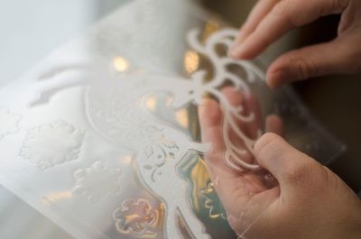 Midsection of person working