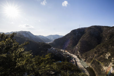 Scenic view of mountains against sky