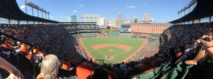 Panoramic view of spectators at stadium