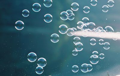 Close-up of bubbles in water