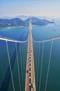 High angle view of bridge over sea