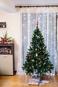 Christmas decorations on table