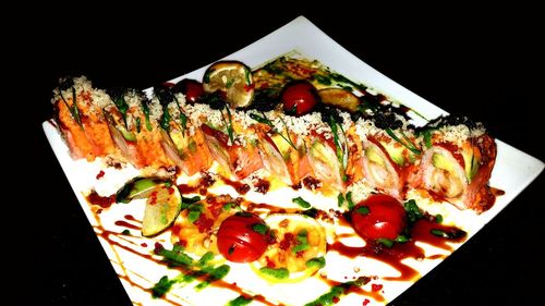 Close-up of salad served in plate