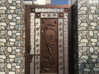 Close-up of closed door of building