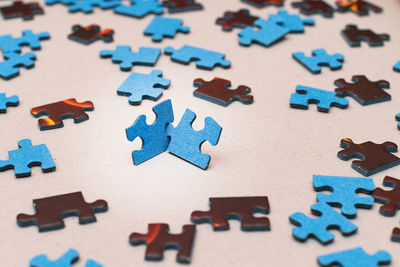 High angle view of multi colored pencils