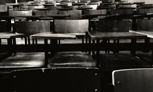 Full frame shot of empty chairs