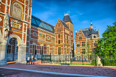 Facade of historic building against sky