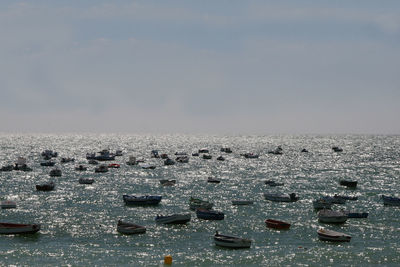 High angle view of sea against sky