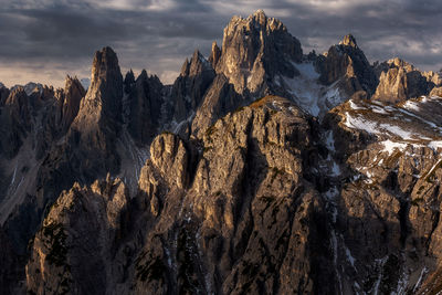 Panoramic view of rock formations against sky