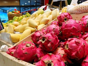 Close-up of fruits for sale at market stall