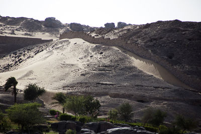 Scenic view of mountains against clear sky