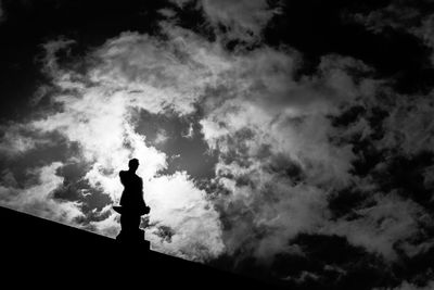 Silhouette man standing against sky