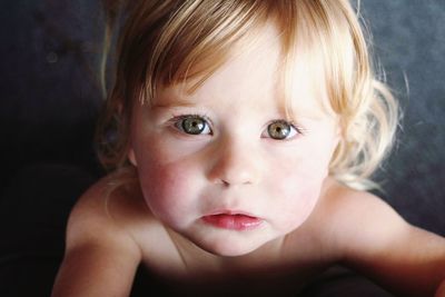 Close-up portrait of cute baby