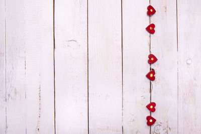 Heart shape on wooden wall