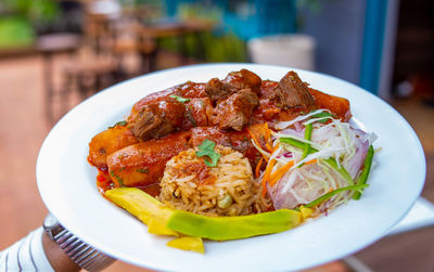 Close-up of food in plate