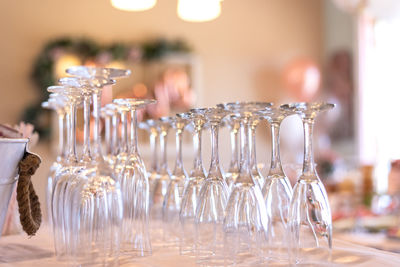 Close-up of wine glass on table in restaurant