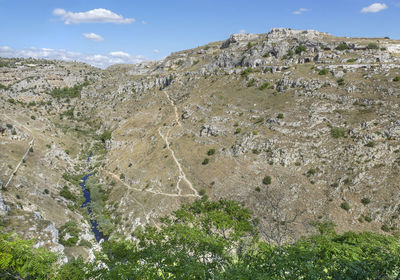 Impression around matera in the region of basilicata in southern italy