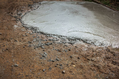 High angle view of cracked land