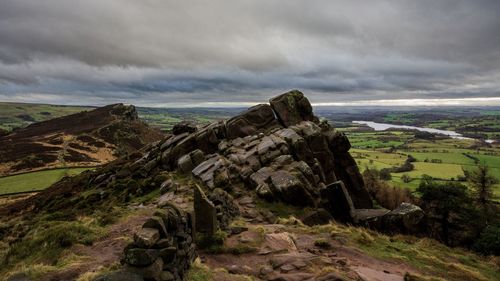 Winter evening at the roaches, peak district, uk