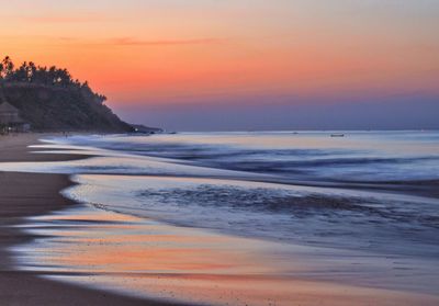 Scenic view of beach during sunset