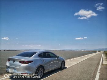 Car on road against sky