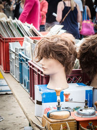 Portrait of women looking at market