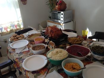 View of table at home