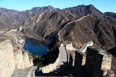 Great wall of china in the mountains