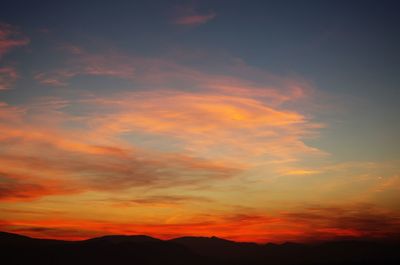 Scenic view of dramatic sky during sunset