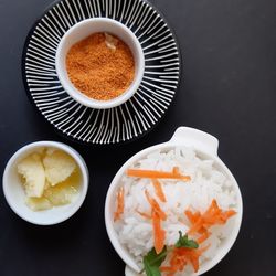 High angle view of coffee on table