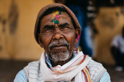 Portrait of man wearing mask outdoors