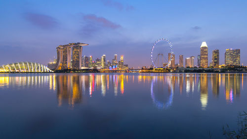 Illuminated city at night