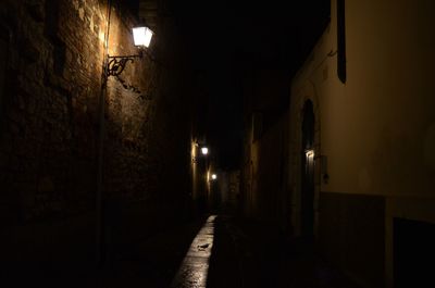 Empty alley at night