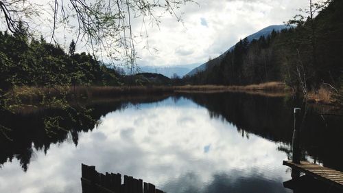 Panoramic view of lake against sky