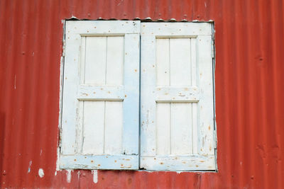 Closed door of window