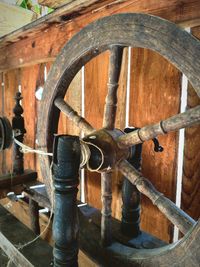 Close-up of rusty wheel