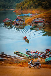 Bicycles in lake