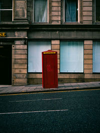 Closed door of building