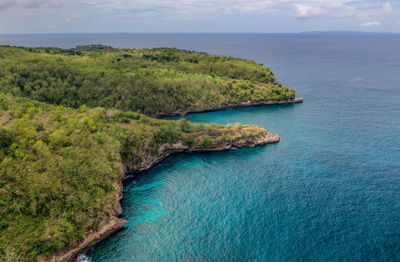 Scenic view of penida island from above, klungkung regency, indonesia