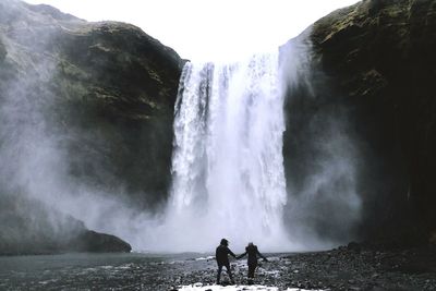 Scenic view of waterfall