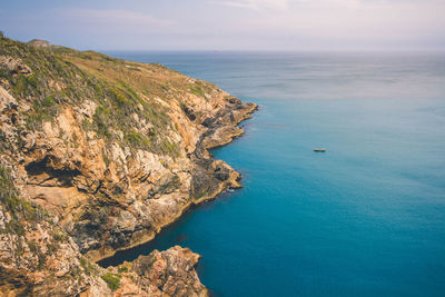 High angle view of sea against sky