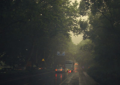 Road passing through city street