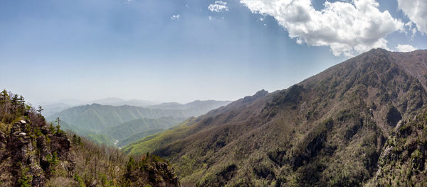 Panoramic view of mountains against sky