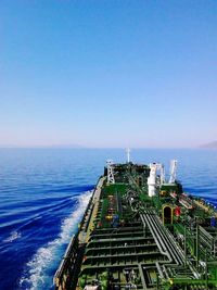 Scenic view of sea against blue sky