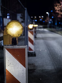 Close-up of illuminated lamp