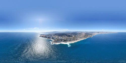 High angle view of sea against sky