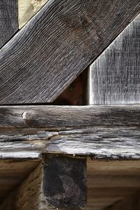 Close-up of old wooden fence